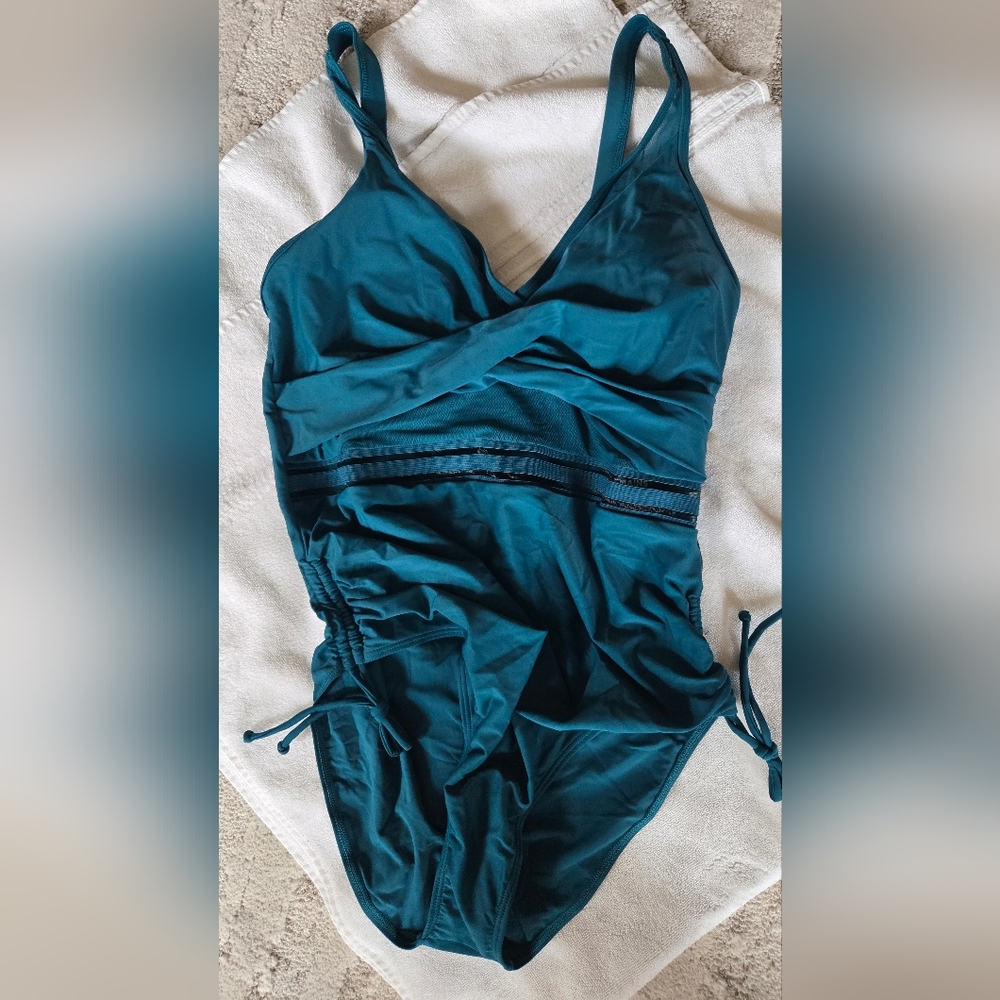 NWT, Teal One Piece Swimsuit, XL - Picture 6 of 6